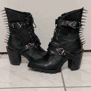 Lamoda spiked and buckled high heel boots! Size 11 but feel like a 10! No box.
